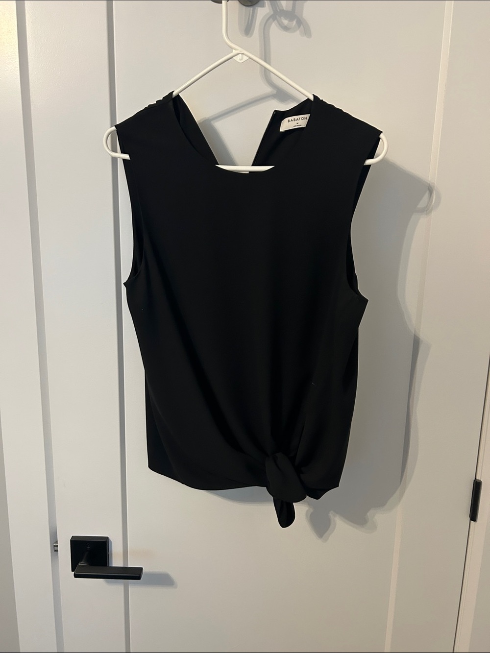 Babaton Hopkins Blouse Black Tie-Hem